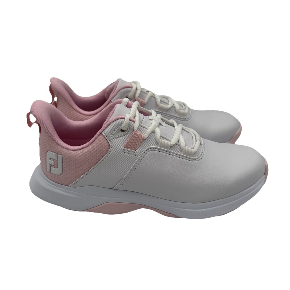 FootJoy ProLite Golf Shoes Womens Sz 7.5 M White Pink Spikeless‎ Sneakers 98200